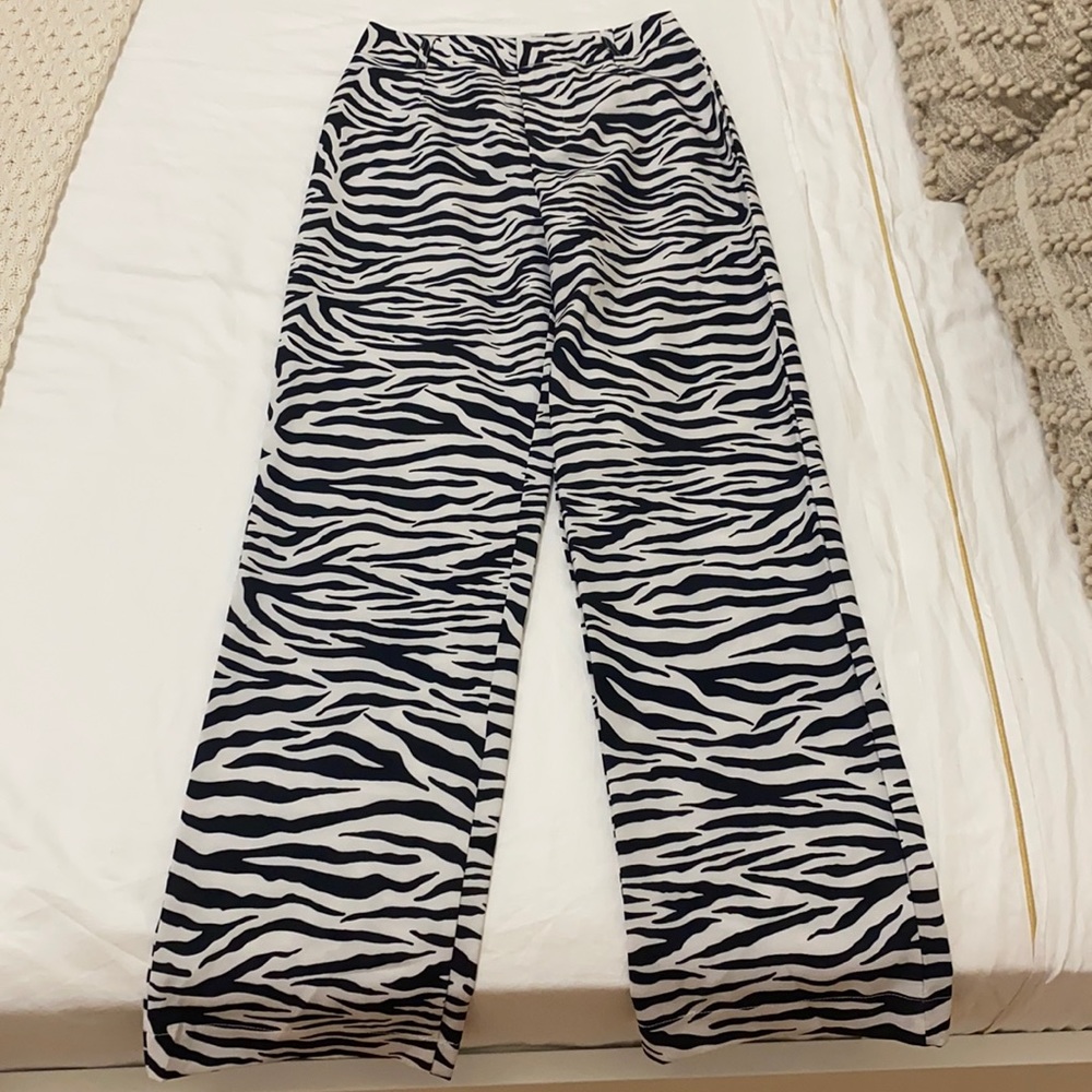 SHEKOU Zebra Pants Size S